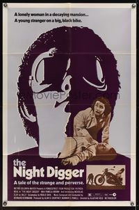 7e643 NIGHT DIGGER 1sh '71 cool image of Nicholas Clay, a strange and perverse tale!