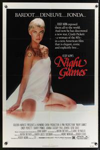 7e647 NIGHT GAMES 1sh '80 Roger Vadim's sexiest new discovery Cindy Pickett!