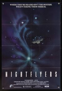 7e662 NIGHTFLYERS 1sh '87 Robert Collector directed, wild sci-fi horror artwork!
