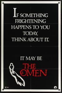 7e689 OMEN teaser 1sh '76 Gregory Peck, Lee Remick, Satanic horror, it may be!