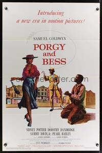 7e721 PORGY & BESS 1sh '59 art of Sidney Poitier, Dorothy Dandridge & Sammy Davis Jr.!