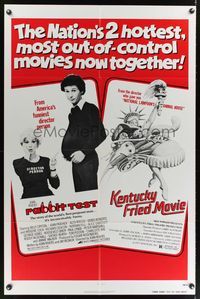 7e737 RABBIT TEST/KENTUCKY FRIED MOVIE 1sh '78 out-of-control comedy double bill!