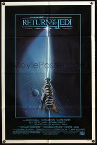 7e747 RETURN OF THE JEDI lightsaber style 1sh '83 George Lucas classic, Mark Hamill, Harrison Ford!