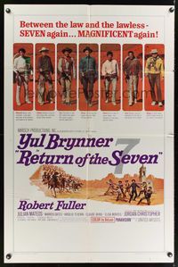 7e750 RETURN OF THE SEVEN 1sh '66 Yul Brynner reprises his role as master gunfighter!