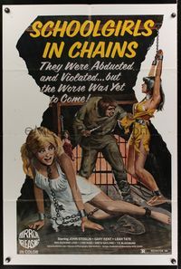 7e778 SCHOOLGIRLS IN CHAINS 1sh '73 sexy art of Leah Tate & Suzane Lund, the worse was yet to come!