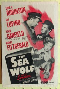 7e781 SEA WOLF 1sh R47 Edward G. Robinson, Ida Lupino, John Garfield, from Jack London novel!