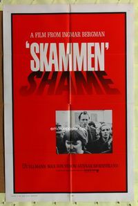 7e797 SHAME int'l 1sh '69 Ingmar Bergman, Liv Ullmann, Max Von Sydow, Skammen!