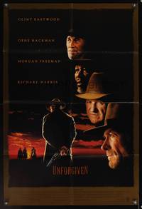 7e937 UNFORGIVEN int'l 1sh '92 gunslinger Clint Eastwood, Morgan Freeman, Gene Hackman!
