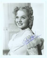 7f014 ALICE FAYE signed repro 8x10 '70s smiling & leaning against the wall!