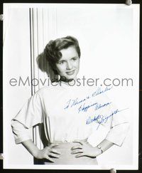 7f031 DEBBIE REYNOLDS signed repro 8x10 '70s close smiling portrait with hands on her hips!