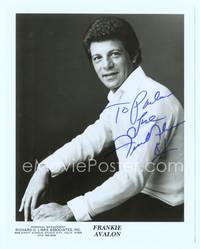7f039 FRANKIE AVALON signed repro 8x10 '70s great seated portrait looking youthful as ever!