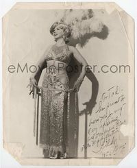 7f048 GILDA GRAY signed 8x10 still '20s great standing portrait in wild jeweled gown!