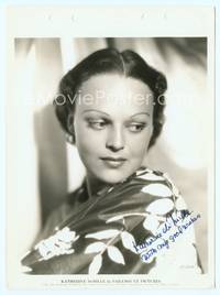 7f063 KATHERINE DEMILLE signed key book still '34 beautiful close portrait of the exotic beauty!