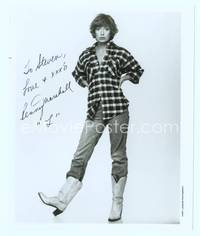 7f086 PENNY MARSHALL signed repro 8x10 still '70s great standing portrait with cowboy boots!