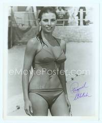 7f088 RAQUEL WELCH signed repro 8x10 still '70s sexiest full-length portrait dripping wet in bikini!