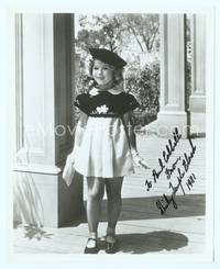 7f099 SHIRLEY TEMPLE signed repro 8x10 '81 cutest standing portrait in cool dress & hat!