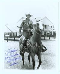 7f101 STEVE KANALY signed repro 8x10 still '80s full-length portrait riding on horse!