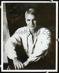 7f103 STEVE MARTIN signed repro 8x10 '80s great close up seated portrait with wry smile!