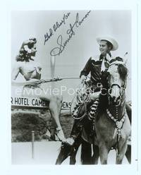 7f104 SUNSET CARSON signed repro 8x10 still '70s great portrait riding on horse roping sexy girl!