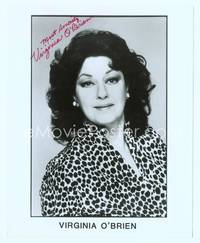 7f110 VIRGINIA O'BRIEN signed repro 8x10 still '80s close portrait wearing leopard print dress!