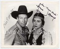 7f111 WILD BILL ELLIOTT/ANNE JEFFREYS signed 8x10 still '50s great portrait as cowboy & Indian!