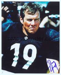 7f137 DENNIS QUAID signed color repro 8x10 '02 c/u in football uniform from Any Given Sunday!