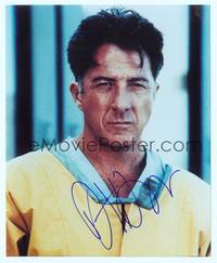 7f141 DUSTIN HOFFMAN signed color repro 8x10 '00s intense close up in hazmat suit from Outbreak!