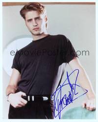 7f160 JASON PRIESTLY signed color repro 8x10 '03 great close portrait with hand on belt!