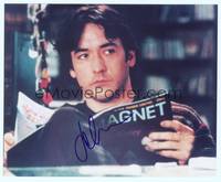 7f170 JOHN CUSACK signed color repro 8x10 '00s great close up reading magazine from High Fidelity!