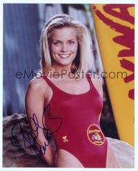 7f176 KELLY PACKARD signed color repro 8x10 '00s close portrait smiling in Baywatch swimsuit!