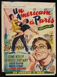 7g286 AMERICAN IN PARIS Belgian '51 wonderful art of Gene Kelly dancing with sexy Leslie Caron!