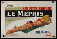 7g300 LE MEPRIS Belgian '63 Jean-Luc Godard, different art of sexy Bardot sunbathing in bikini!