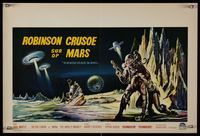 7g314 ROBINSON CRUSOE ON MARS Belgian '64 sci-fi art of Paul Mantee & his man Friday Victor Lundin