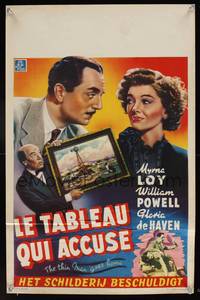 7g322 THIN MAN GOES HOME Belgian '48 art of William Powell & Myrna Loy close up and spanking!