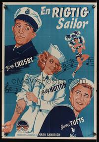 7g017 HERE COME THE WAVES Danish '47 different art of sailor Bing Crosby & Betty Hutton by Wenzel!