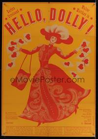 7g051 HELLO DOLLY East German 23x32 '72 completely different art of Barbra Streisand by Galova!