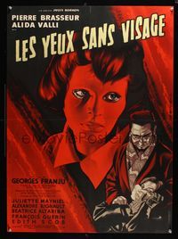 7g217 EYES WITHOUT A FACE French 23x32 '62 Les Yeux Sans Visage, different art by Jean Mascii!