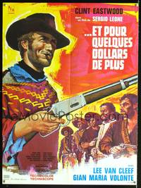 7g218 FOR A FEW DOLLARS MORE French 23x31 '67 Sergio Leone, art of Clint Eastwood by Vanni Tealdi!