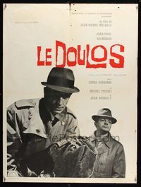 7g229 LE DOULOS French 23x32 '62 Jean-Paul Belmondo, noir directed by Jean-Pierre Melville!
