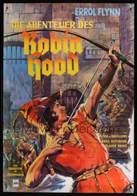 7g157 ADVENTURES OF ROBIN HOOD German R70s completely different art of Flynn as Robin Hood by Kede