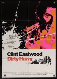 7g173 DIRTY HARRY German R76 great c/u of Clint Eastwood pointing gun, Don Siegel crime classic!