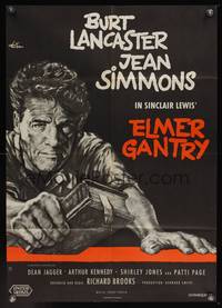 7g175 ELMER GANTRY German '60 completely different art of Burt Lancaster with Bible by Rolf Goetze