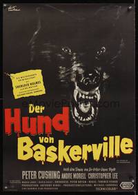 7g179 HOUND OF THE BASKERVILLES German '59 art of dog showing its teeth by Rolf Goetze!