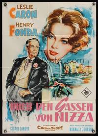 7g186 MAN WHO UNDERSTOOD WOMEN German '59 completely different art of Henry Fonda & Leslie Caron!