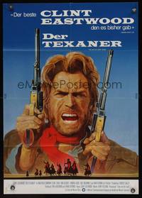 7g190 OUTLAW JOSEY WALES German '76 Clint Eastwood is an army of one, cool double-fisted artwork!