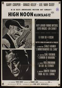 7g428 HIGH NOON Italian 1sh R60s Lee Van Cleef pictured above Gary Cooper, different!
