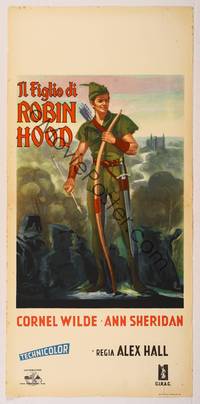 7g461 BANDIT OF SHERWOOD FOREST Italian locandina R59 art of Cornel Wilde in Robin Hood costume!