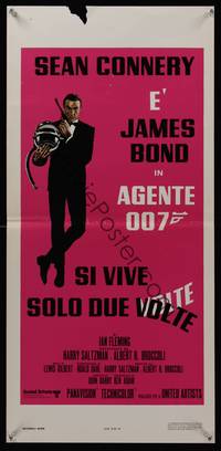 7g496 YOU ONLY LIVE TWICE Italian locandina R70s art of Sean Connery as James Bond!