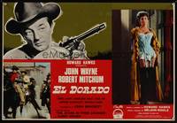 7g523 EL DORADO Italian photobusta '66 Robert Mitchum, sexy Charlene Holt, Wayne, Howard Hawks