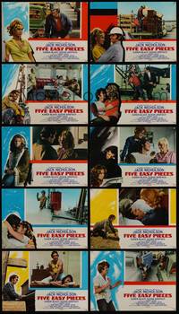 7g497 FIVE EASY PIECES 10 Italian pbustas '70 great images of Jack Nicholson, directed by Rafelson!